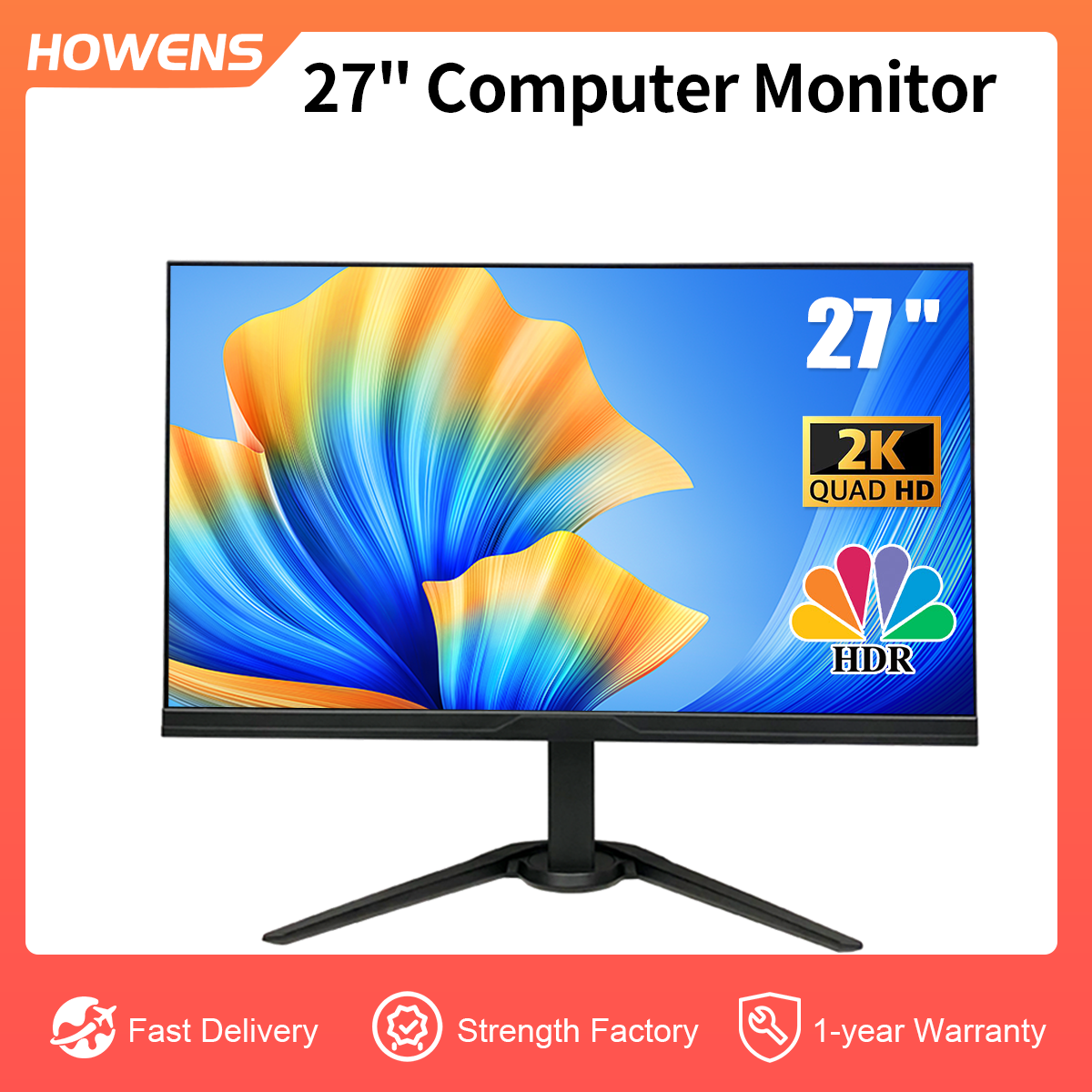 27 Inch Gaming Monitor,Desktop Monitor  HDR Screen/High Refresh Rate/10Bits Display Graphics with AMD FreeSync