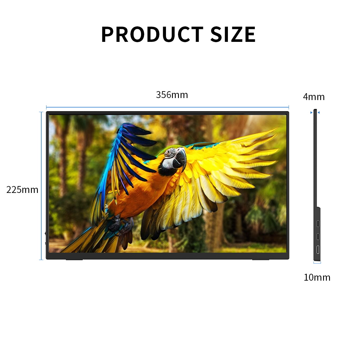 Portable Monitor/15.6 Inch FHD Screen/Support for MINI HDMI,2 Type-C Display