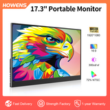 17.3 Inch Large Portable Monitor for Daily Work or Game Scene Display /1920*1080P FHD Screen/HDMI,2 Type-C,OTG Ports with Magnetic Cover to Stand